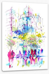 Spring in the city Stretched Canvas 100145069