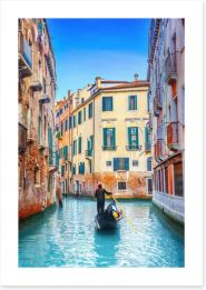 Gondola on the canal Art Print 100840194