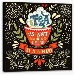 A hug of tea Stretched Canvas 101608758