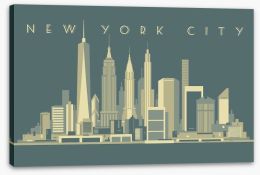 New York City deco skyline Stretched Canvas 101795910