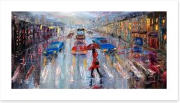 Crossing in the rain Art Print 102120584