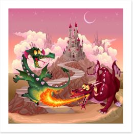 Knights and Dragons Art Print 102322515