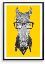 Hipster horse Framed Art Print 102868208