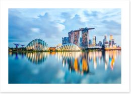 Singapore skyline reflections Art Print 103305335