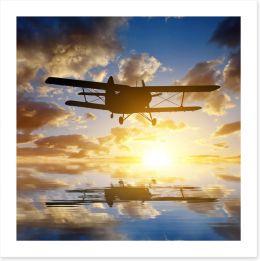 Flying into the sunset Art Print 103417188