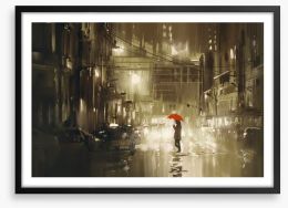 Red umbrella Framed Art Print 103950970