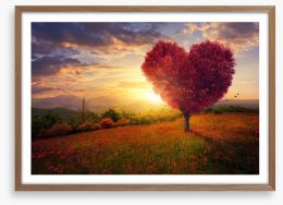 Meadow with the love heart tree Framed Art Print 104301472