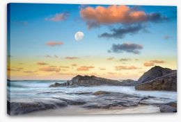 Moon over Cabarita beach Stretched Canvas 104373526