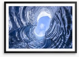 Glacial cave sky Framed Art Print 104522620