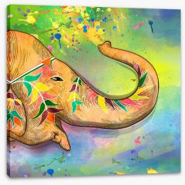 The elephant of Holi Stretched Canvas 104572683