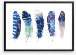 Feather me blue Framed Art Print 105346203
