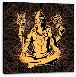 Golden Shiva Stretched Canvas 106092556