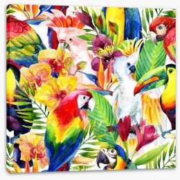 Colourful parrots Stretched Canvas 106186189