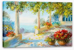 Terrace near the sea Stretched Canvas 106285998