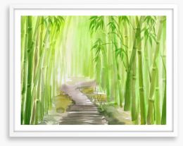 The bamboo path Framed Art Print 106845085