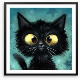 The black cat Framed Art Print 106917436