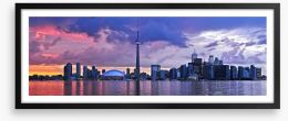 Toronto twilight panorama Framed Art Print 10709082
