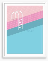 The pink pool Framed Art Print 107186360