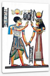 Hieroglyphic handshake Stretched Canvas 10805648