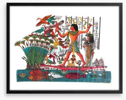 Hieroglyphic hunting Framed Art Print 10805649