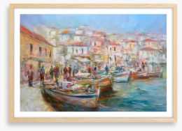 The village harbour Framed Art Print 108154602