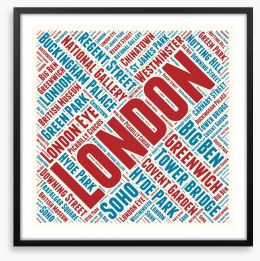 Retro London busroll Framed Art Print 108631982