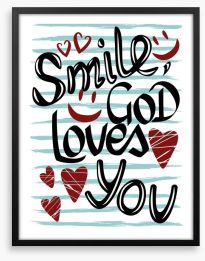 God loves you Framed Art Print 110592104