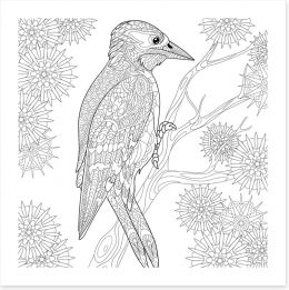 Color me woodpecker Art Print 112125454