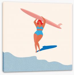 Deco surfer girl Stretched Canvas 112606328