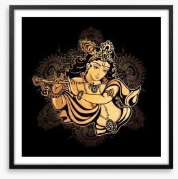 Golden Krishna Framed Art Print 114440549