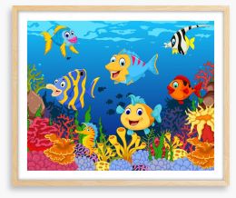 Friendly fish Framed Art Print 114567625