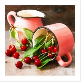 Cherry cup Art Print 115157151
