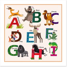 Alphabet and Numbers Art Print 116675953