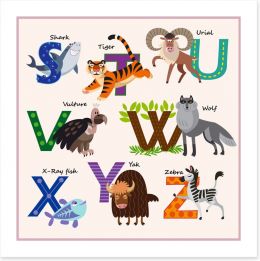 Alphabet and Numbers Art Print 116675981