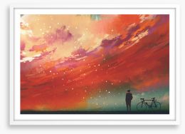 Red sky at night Framed Art Print 117583660