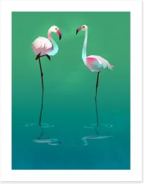 Flamingo balance Art Print 118411758