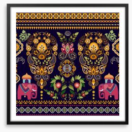Elephants in the garden Framed Art Print 118576097