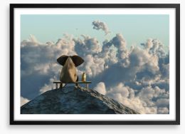 Together in the clouds Framed Art Print 120565334