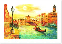 Golden Venice sunset Art Print 120785599