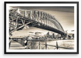 Sydney in sepia Framed Art Print 121149736