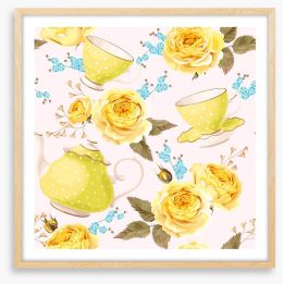 Lemon rose tea Framed Art Print 121272699