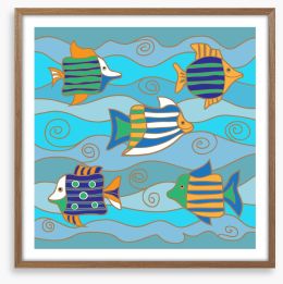 Happy fish Framed Art Print 122255587