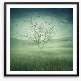 Alone with the birds Framed Art Print 122398402