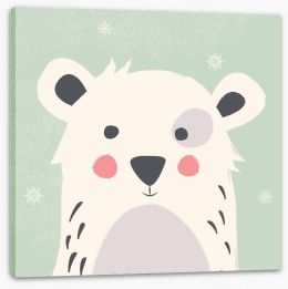 Polar bear with snowflakes Stretched Canvas 123121974
