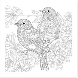 Color me birds Art Print 123556790