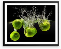 Apple splash Framed Art Print 123814087