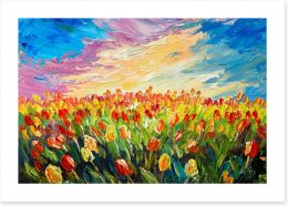 Tulips at sunrise Art Print 125303235