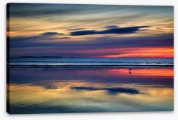Sunset beach reflections Stretched Canvas 125711823