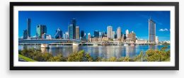 Brisbane skyline panorama Framed Art Print 127680903