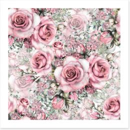Pink vintage roses Art Print 128170661